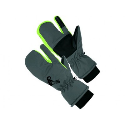 Zimné rukavice CXS Frigga, palcové, trojprstové, šedo - zelené